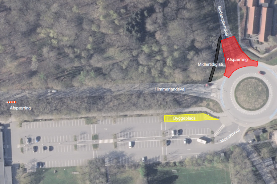 Kort over vejarbejdet