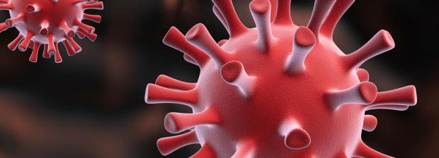 Coronavirus farvet rød
