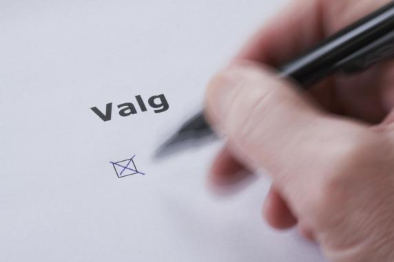 Billede af kryds på stemmeseddel